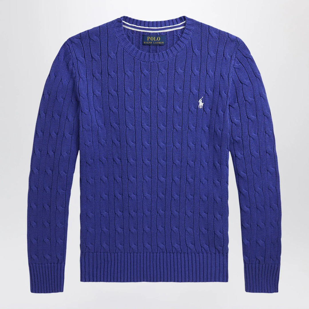 Polo Ralph Lauren - Bright blue crew neck sweater with braids Brand Shirts &amp; Tops 4