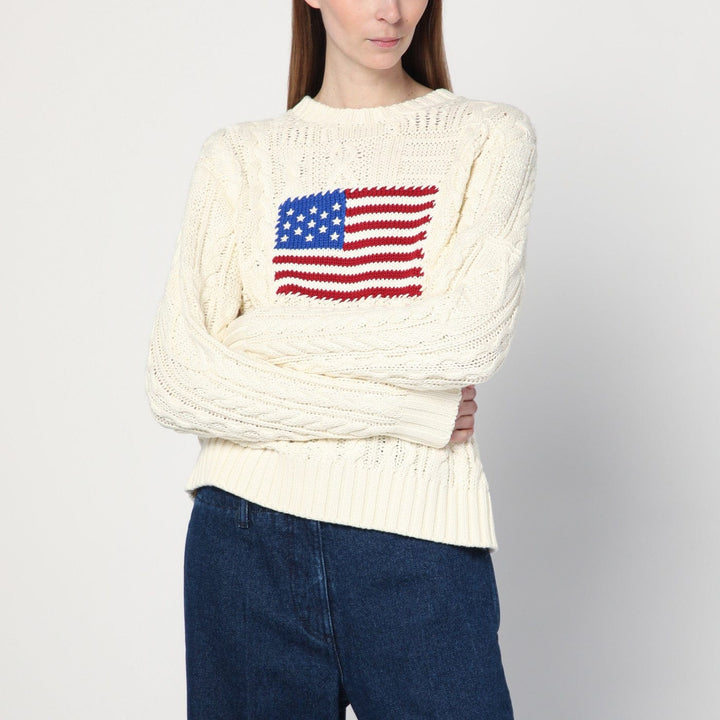 Shirts &amp; Tops XS Polo Ralph Lauren - Cream-colored sweater with flag detail Brand