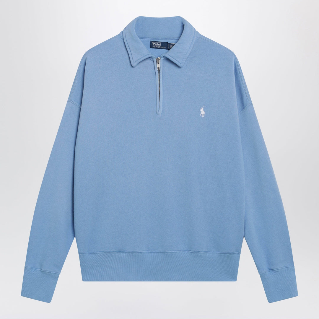 Shirts & Tops Polo Ralph Lauren - Light Blue Half-Zip Cotton Sweatshirt Brand