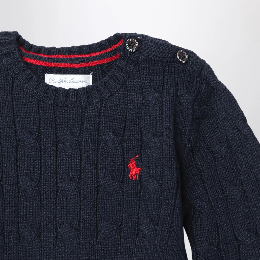Polo Ralph Lauren - Navy blue cotton cable-knit sweater Brand Shirts &amp; Tops