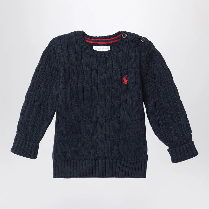 Polo Ralph Lauren - Navy blue cotton cable-knit sweater Brand Shirts &amp; Tops 18