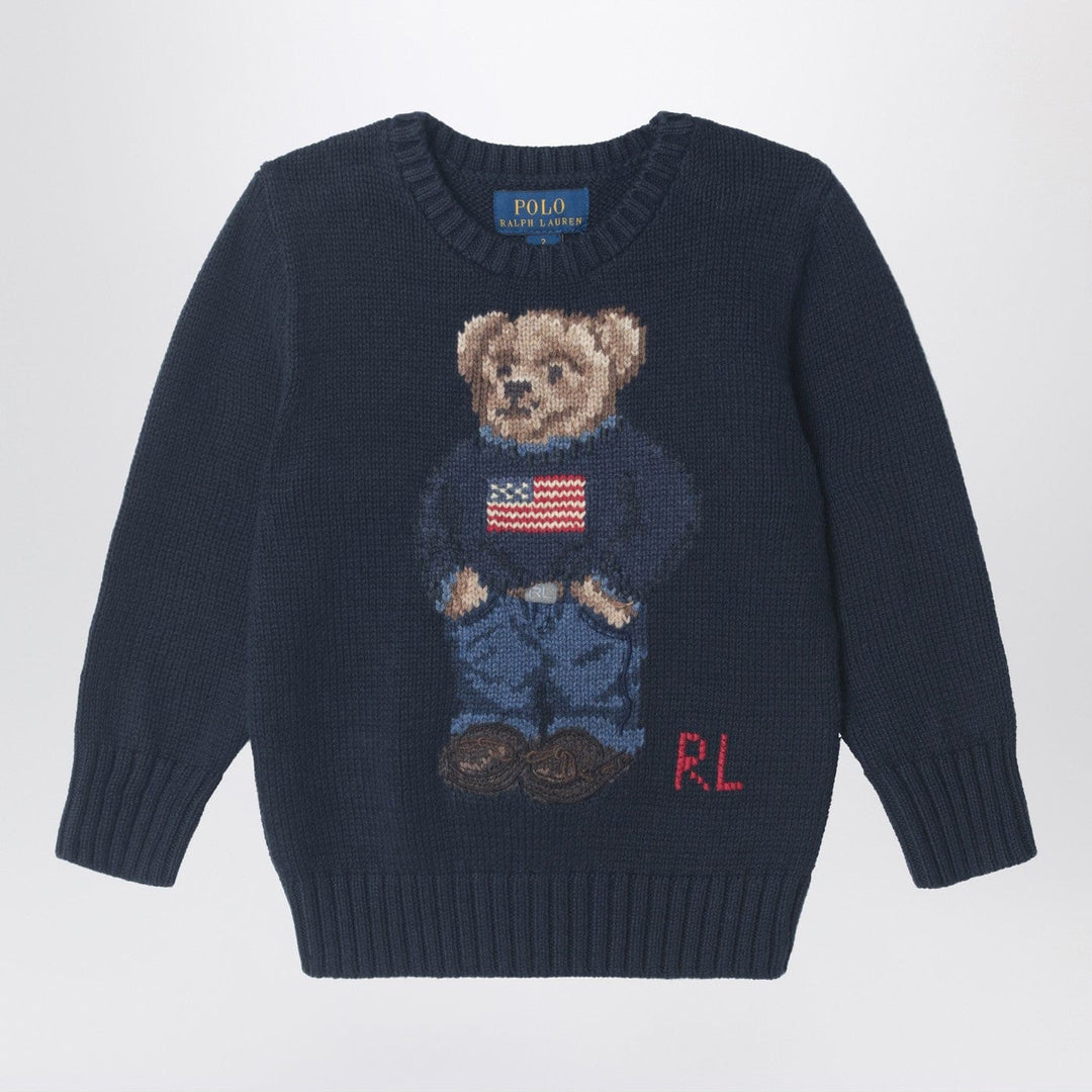 Shirts &amp; Tops S Polo Ralph Lauren - Navy blue Polo Bear cotton sweater Brand