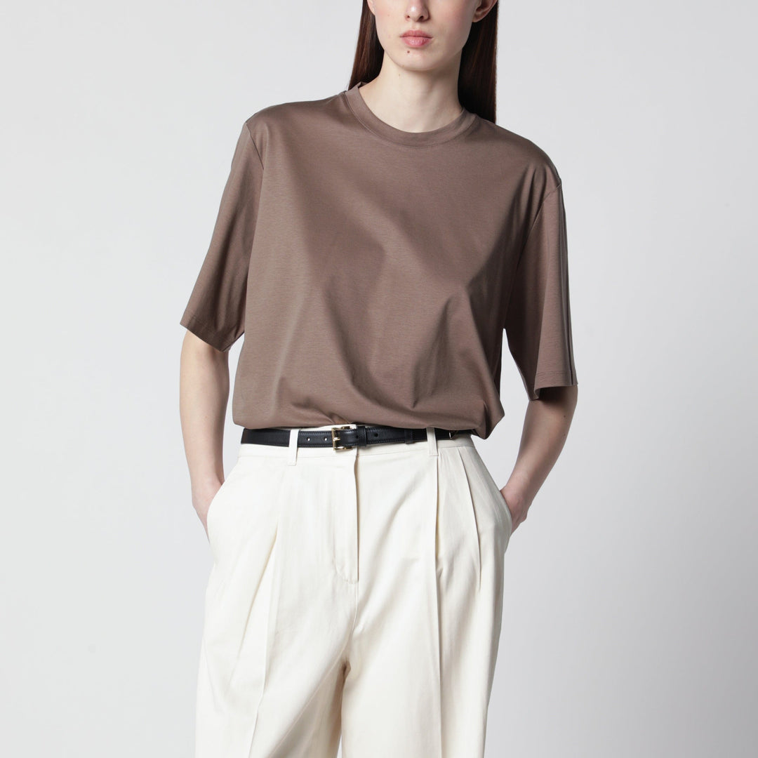 Shirts &amp; Tops Róhe - Taupe cotton and silk blend T-shirt Brand