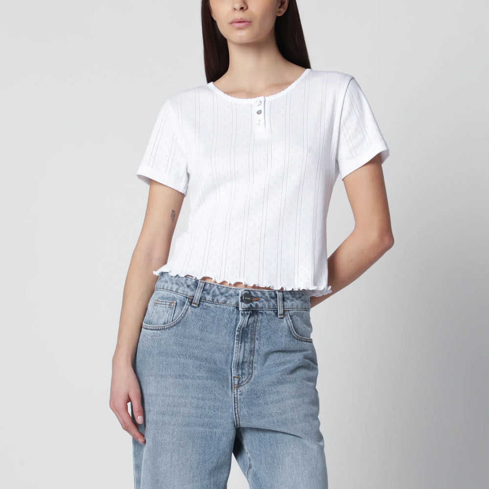 Róhe - White cropped cotton T-shirt Brand Shirts & Tops 36  FR