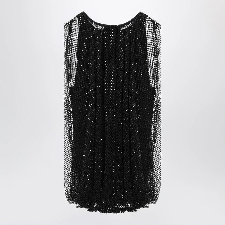 Sportmax - Black mesh top with crystals Brand Shirts &amp; Tops