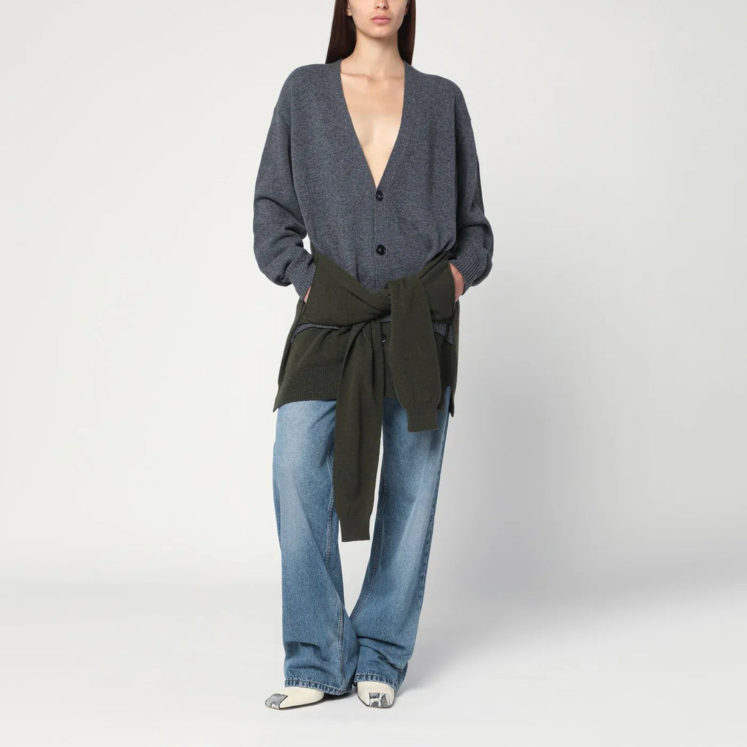 Stella McCartney - Grey/dark green cardigan with crossed sleeves Brand Shirts &amp; Tops M