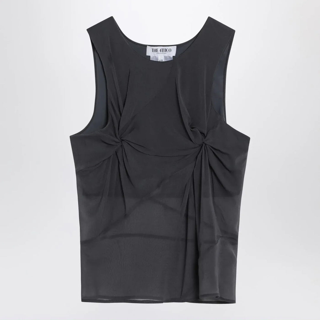 The Attico - Gray silk tank top Brand Shirts &amp; Tops 40  IT