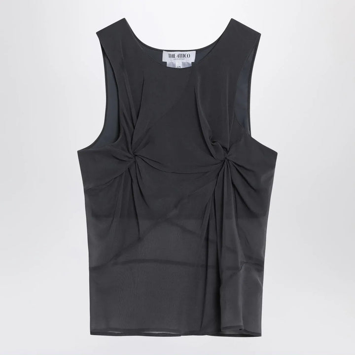 The Attico - Gray silk tank top Brand Shirts &amp; Tops 40  IT
