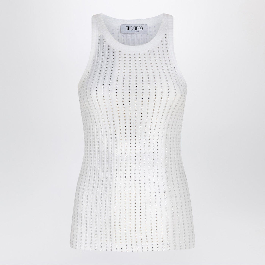 Shirts &amp; Tops 38  IT The Attico - White tank top with rhinestones Brand