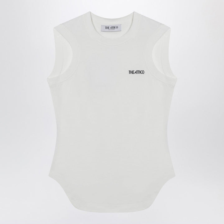 Shirts &amp; Tops The Attico - White tank top with shaped hem Brand