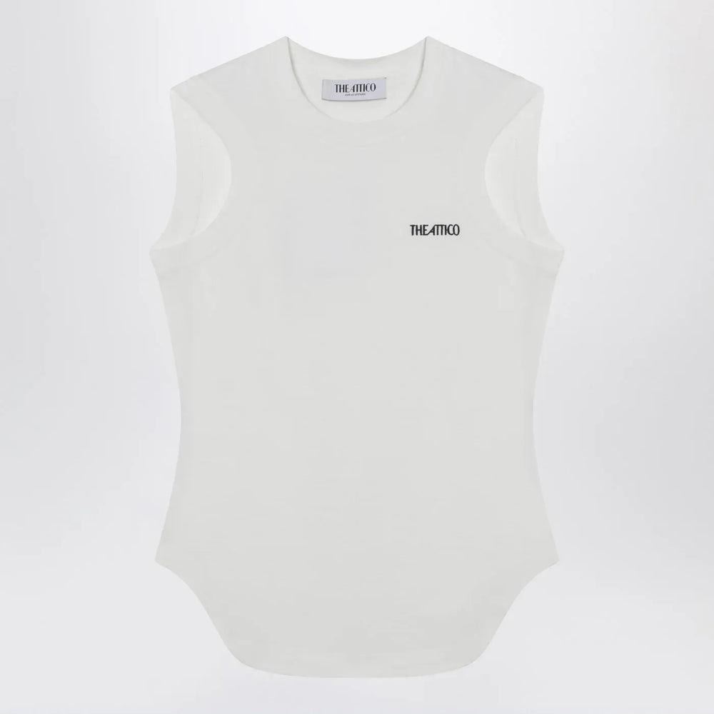 The Attico - White tank top with shaped hem Brand Shirts & Tops 38  IT