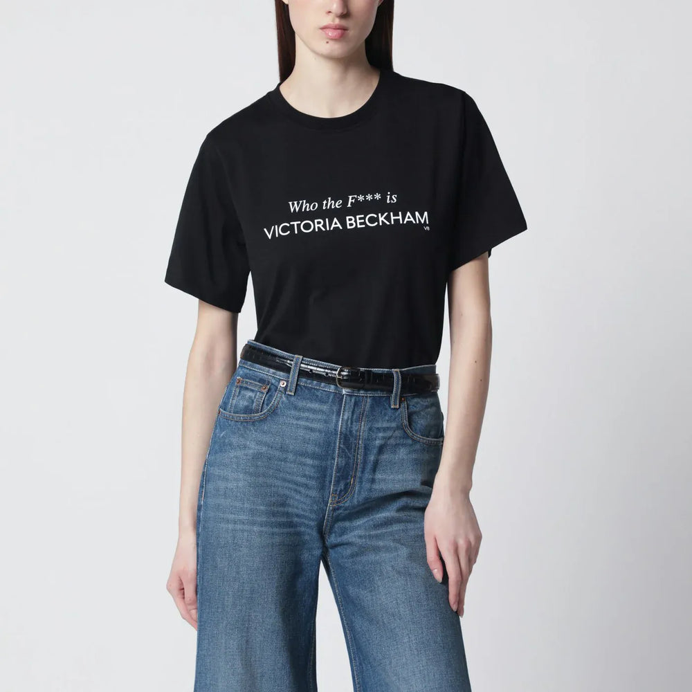 Victoria Beckham - Black cotton “Who the F*** is Victoria Beckham” T-shirt Brand Shirts & Tops XS