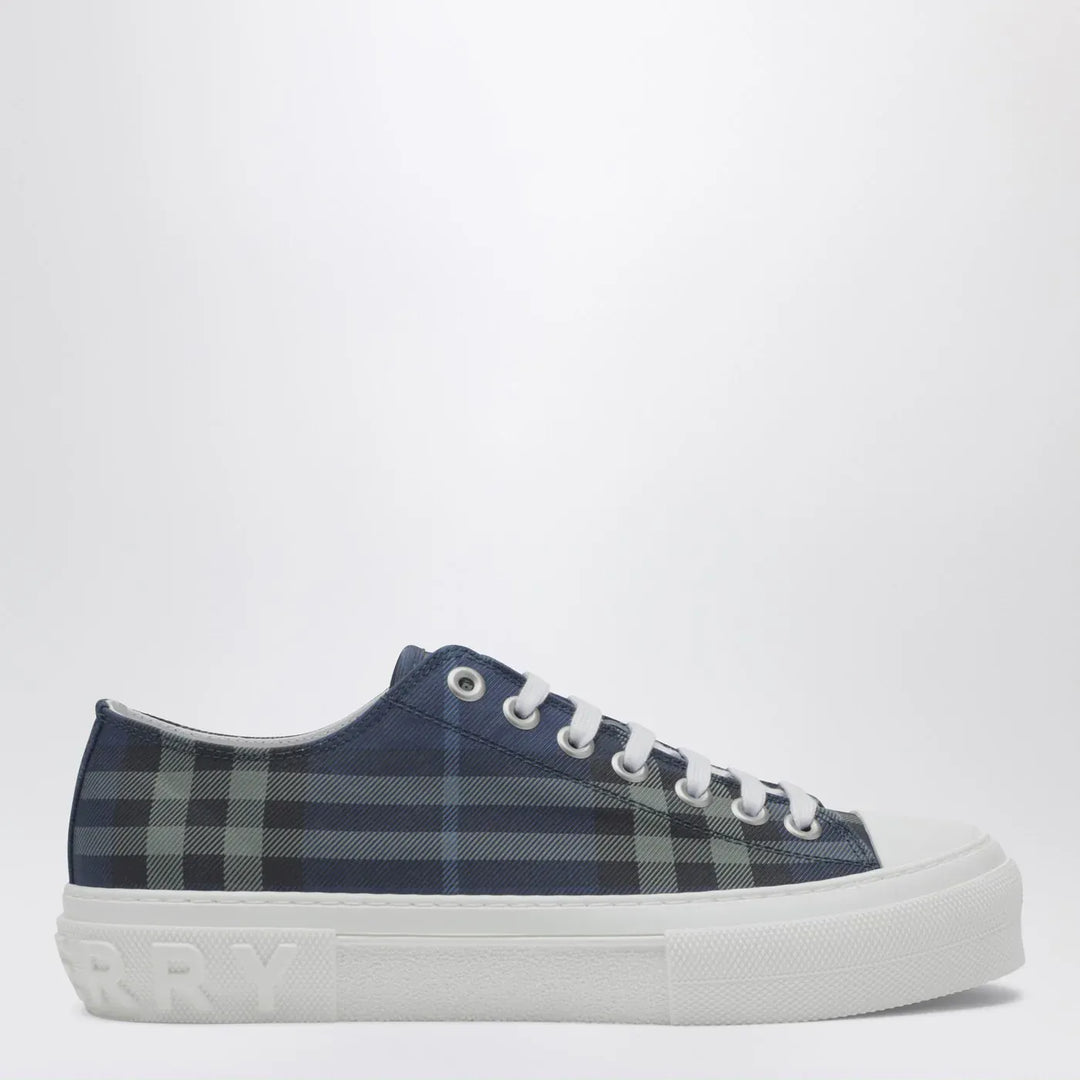 Burberry - Blue Check cotton Sneakers Brand Shoes 40,5 IT