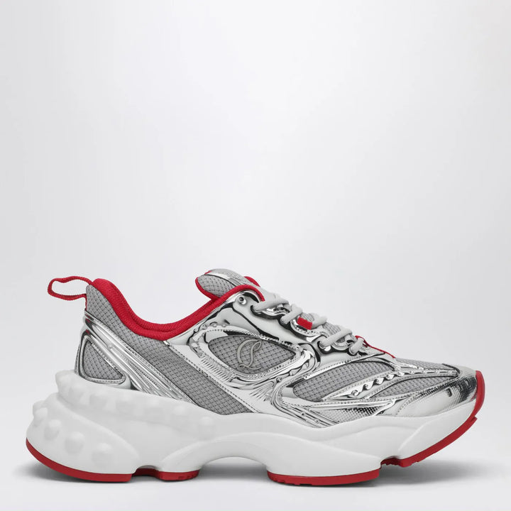 Christian Louboutin - So Flo running sneaker Silver/Red Brand Shoes 40 IT