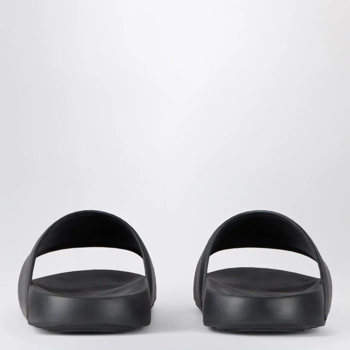 Givenchy - Black rubber Label Slide flat mules Brand Shoes