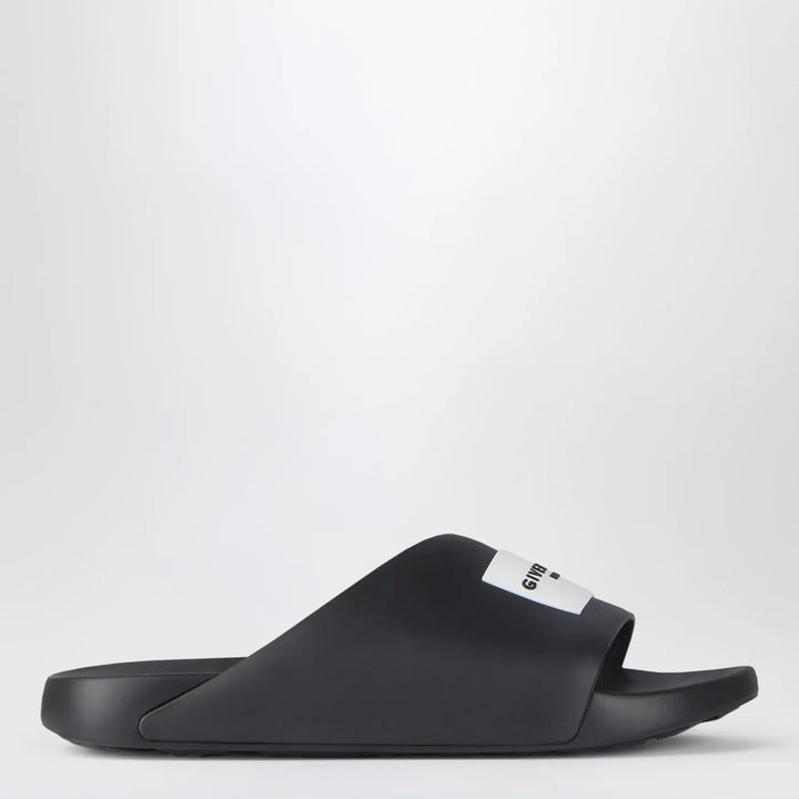 Givenchy - Black rubber Label Slide flat mules Brand Shoes 40 IT