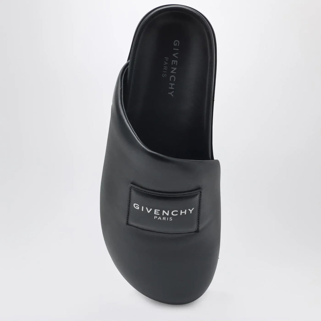 Givenchy - Label flat mules in black nappa leather Brand Shoes
