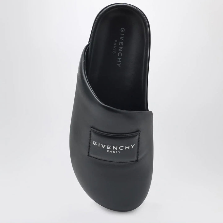 Givenchy - Label flat mules in black nappa leather Brand Shoes