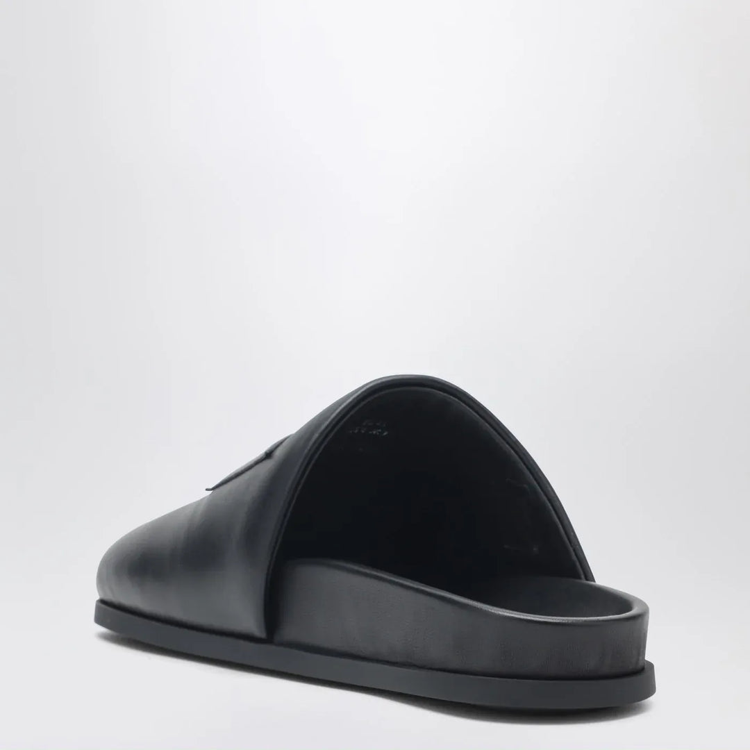 Givenchy - Label flat mules in black nappa leather Brand Shoes