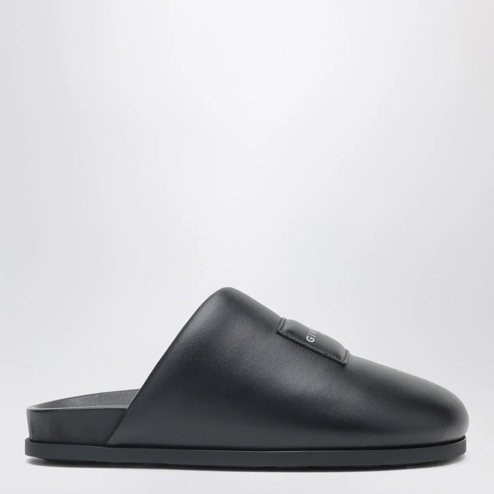 Givenchy - Label flat mules in black nappa leather Brand Shoes