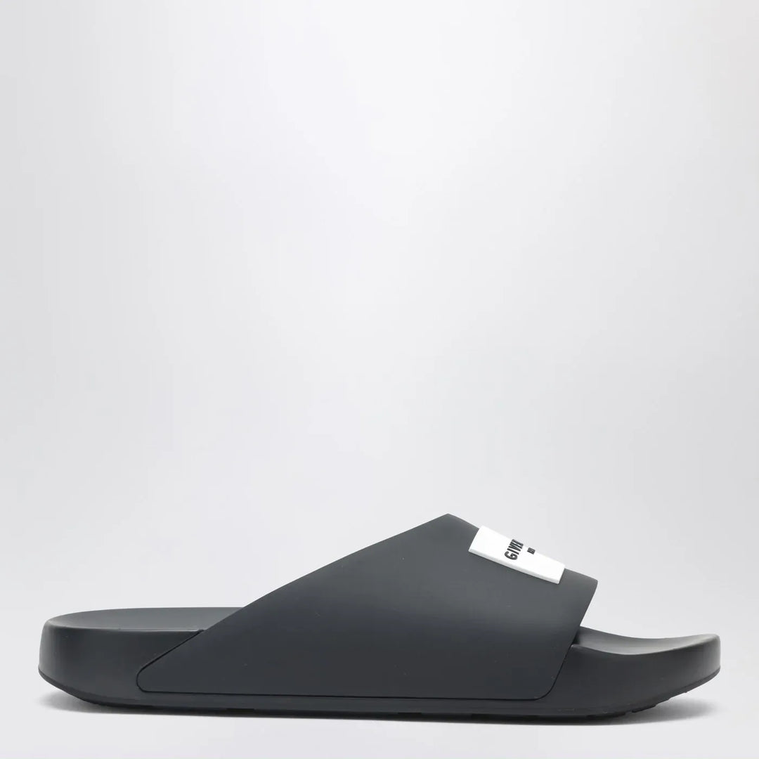 Givenchy - Label flat mules in black rubber Brand Shoes 36 IT