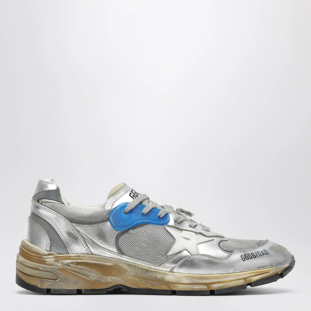 Golden Goose - Dad-Star Sneakers in silver laminated leather and mesh Brand Shoes 40 IT