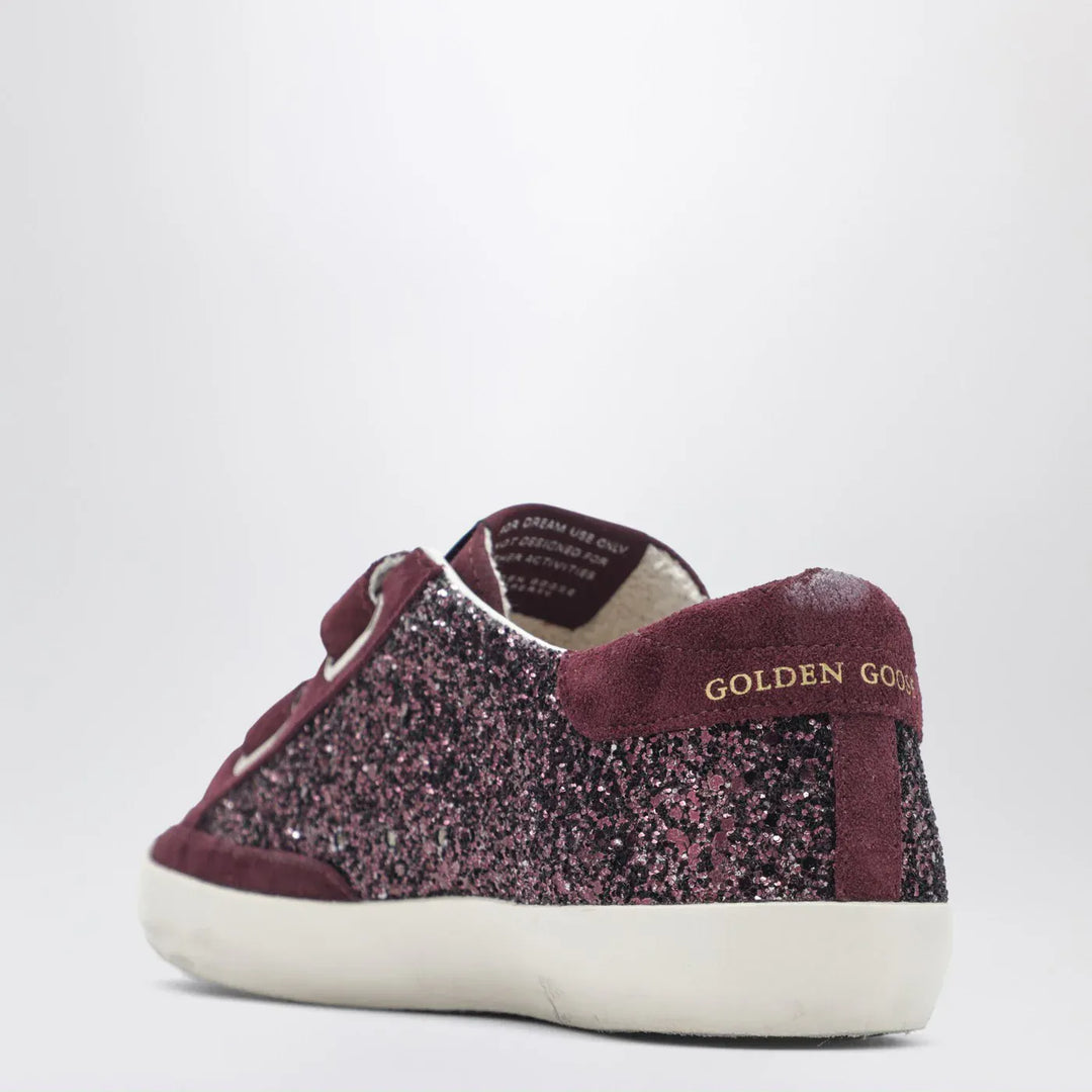 Golden Goose - Old School Sneakers in burgundy glitter Brand Shoes