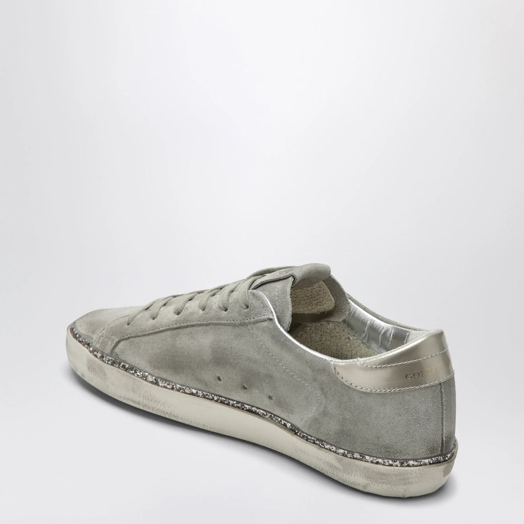 Golden Goose - Super-Star taupe grey/glitter suede Sneakers Brand Shoes