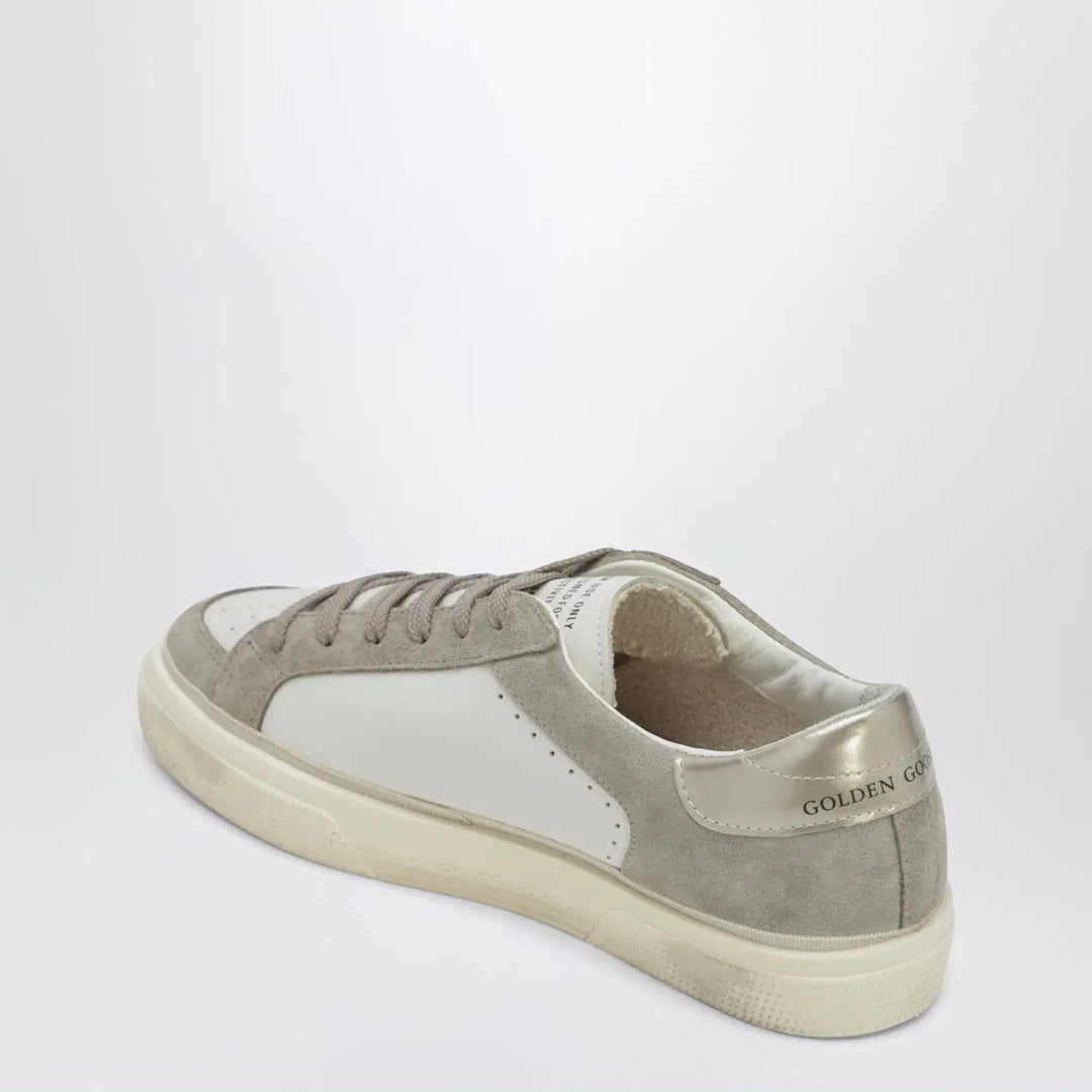 Golden Goose - White/taupe May Sneakers with glitter star Brand Shoes