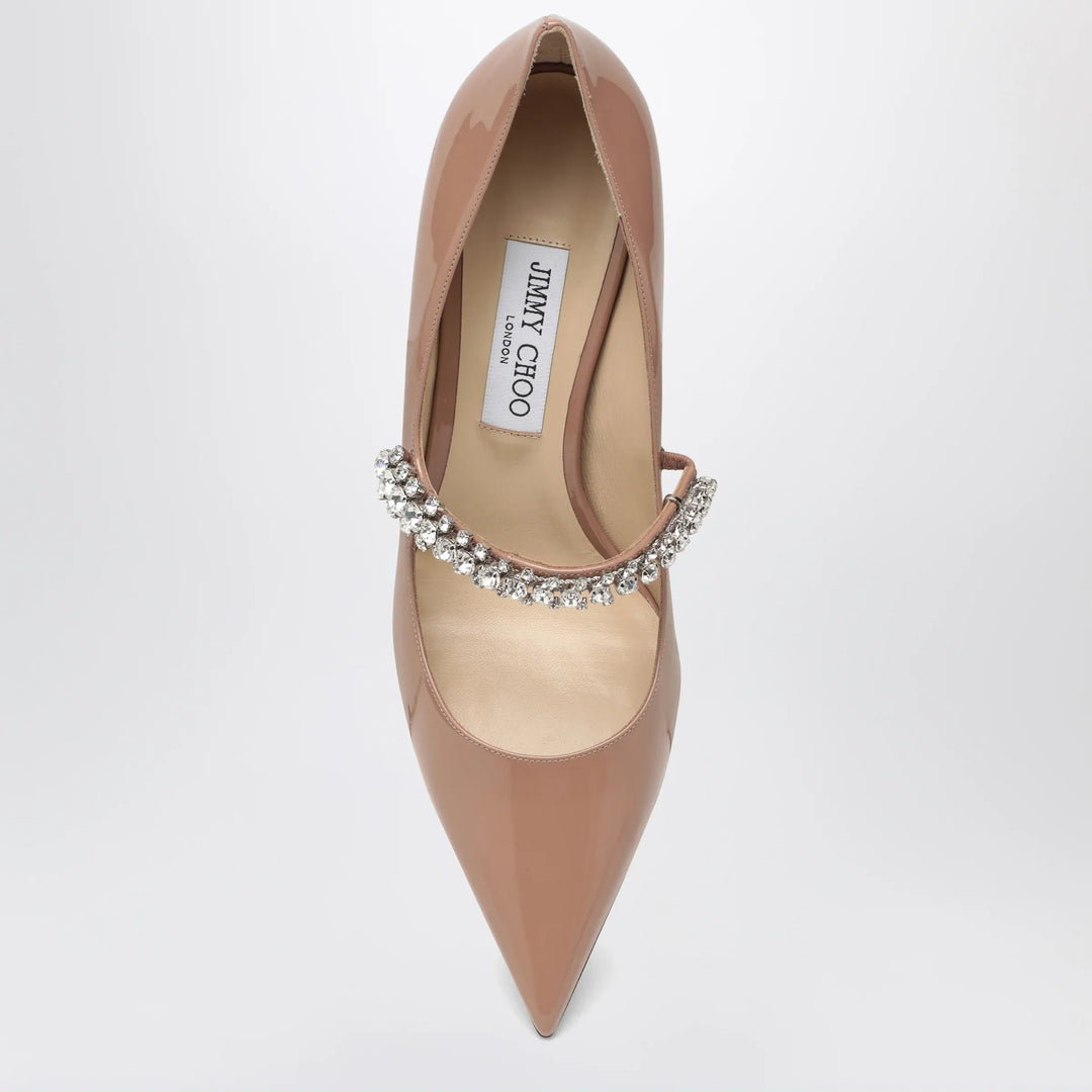 Jimmy Choo - Bing crystal-strap patent leather pumps in ballet pink Brand Shoes