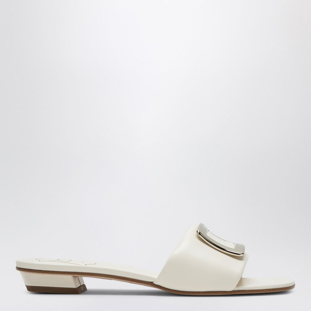 Shoes ROGER VIVIER - Square buckle leather slides white Brand