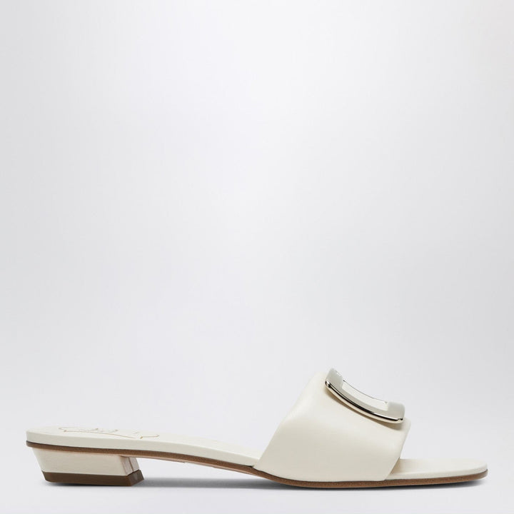 Shoes ROGER VIVIER - Square buckle leather slides white Brand