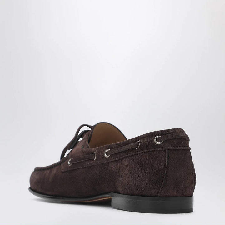 Valentino Garavani - Brown suede lace-up loafers Brand Shoes