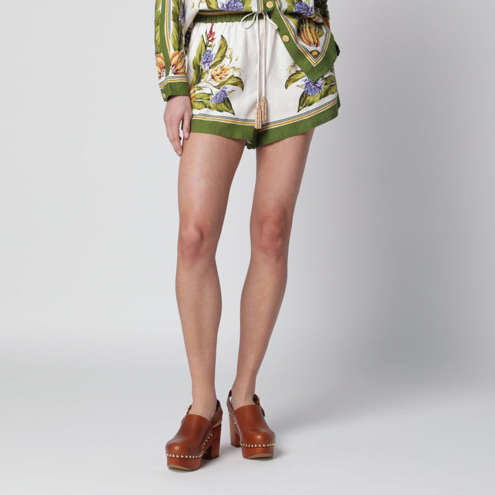 Shorts FARM Rio - Sand Tropical Scarf linen-blend shorts Brand