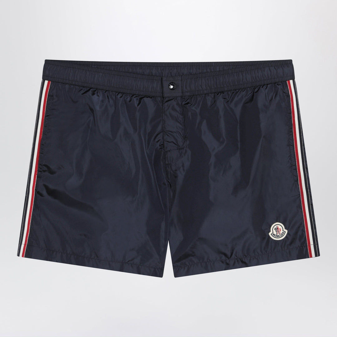 Shorts Moncler - Navy blue swim shorts with logo patch Brand