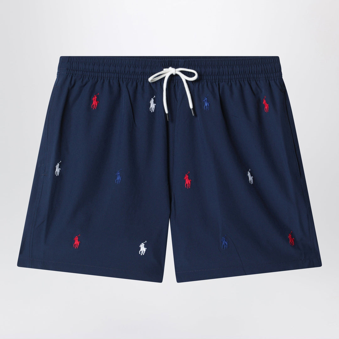 Shorts Polo Ralph Lauren - Traveler navy blue swim shorts with embroidered logos Brand