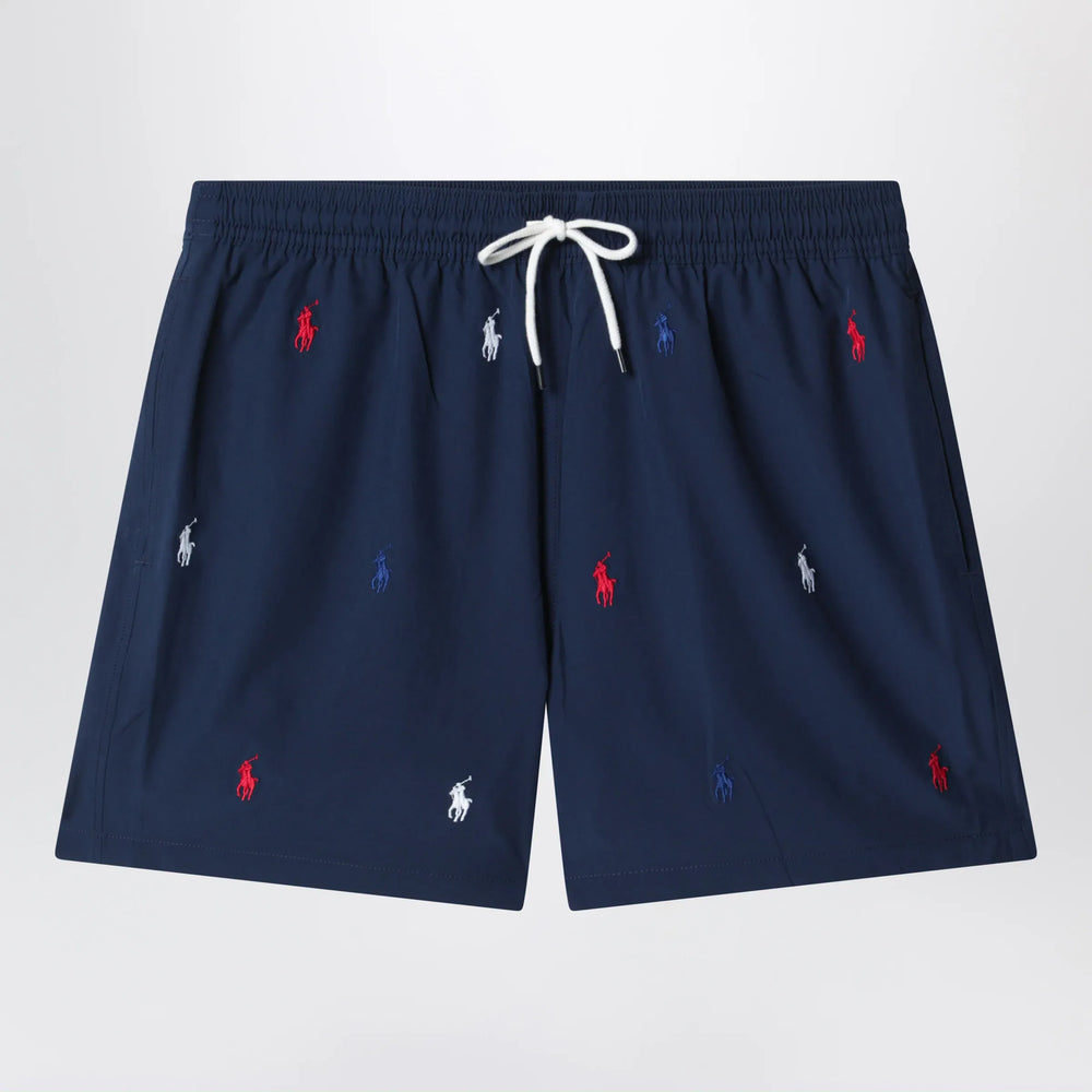 Polo Ralph Lauren - Traveler navy blue swim shorts with embroidered logos Brand Shorts S