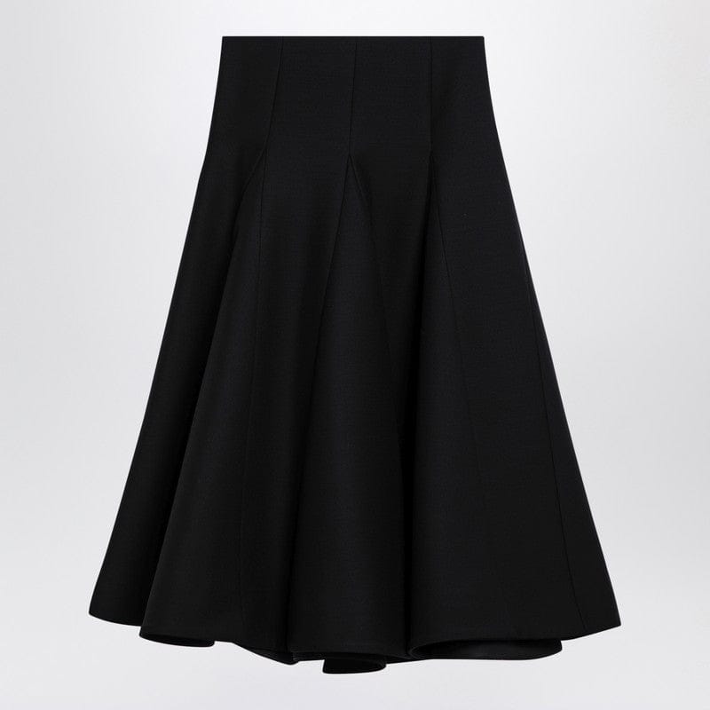Skirts Valentino - Black silk flounced midi skirt - 42 IT Brand