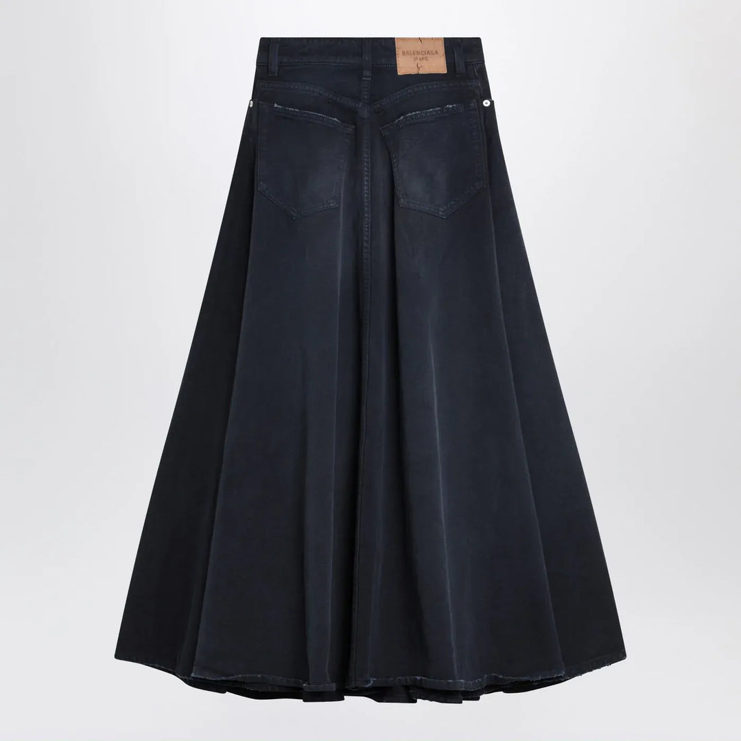 Balenciaga - Navy blue maxi godet denim skirt Brand Skirts