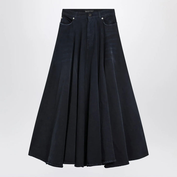 Balenciaga - Navy blue maxi godet denim skirt Brand Skirts 36  FR