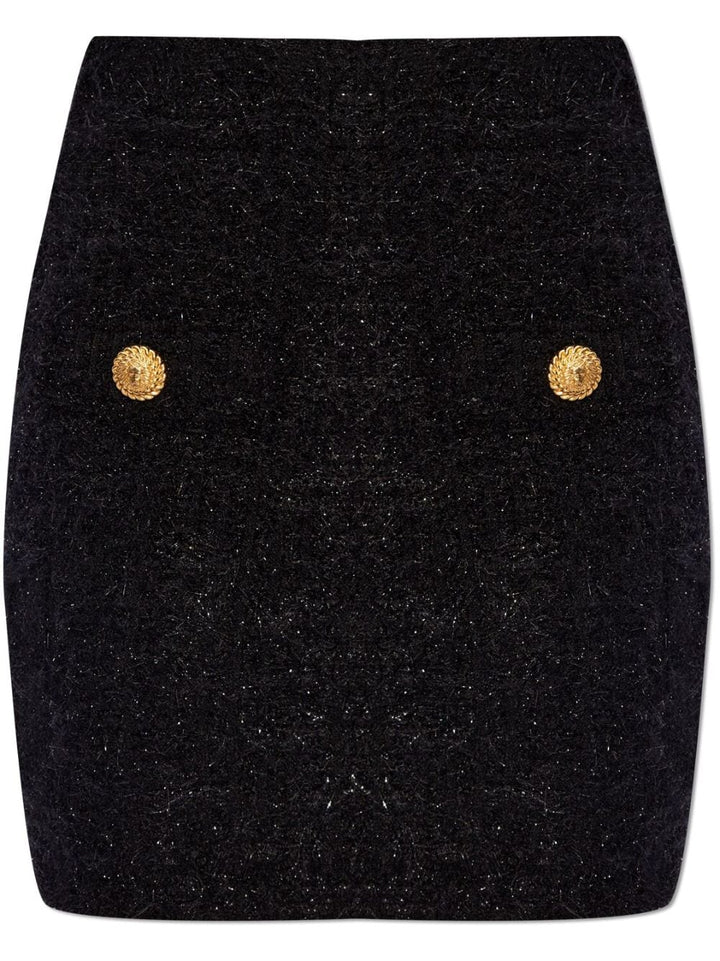 Balmain Skirts Balmain Bouclé Skirt Balmain Black Bouclé Skirt Brand