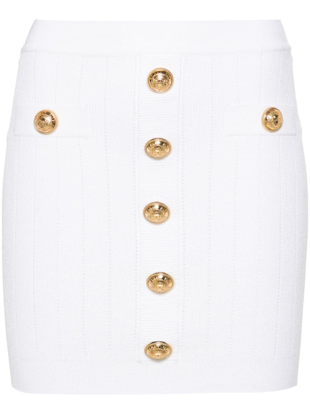 Balmain Skirts 38 Balmain Ribbed Knit Skirt Balmain White Ribbed Knit Skirt Brand