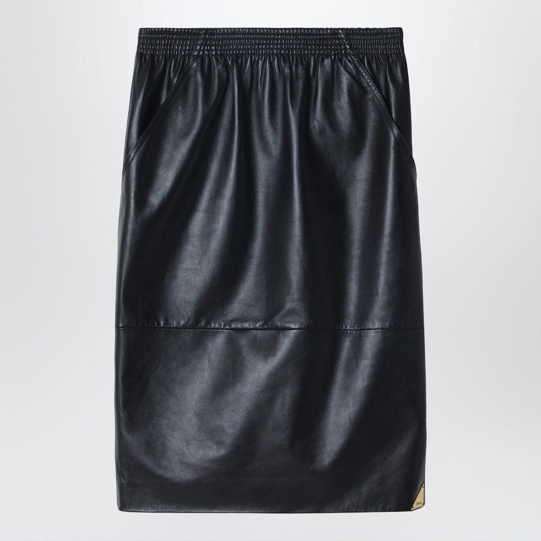 Skirts Chloé - Black pencil skirt in plongé nappa leather Brand