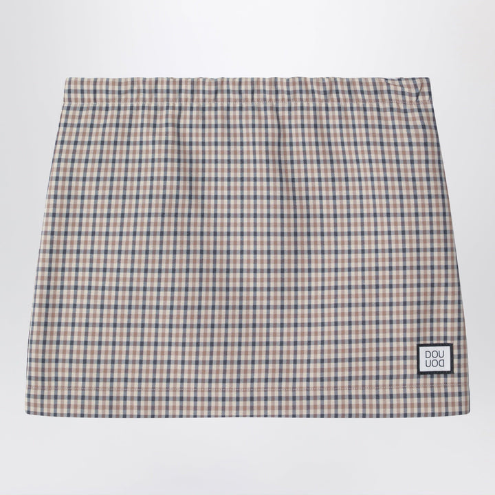 Skirts Douuod - Betulla beige mini skirt with check pattern Brand