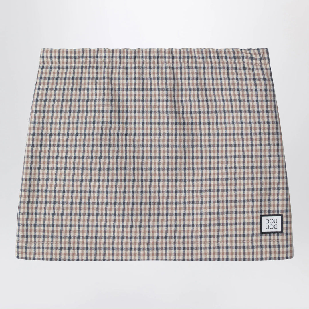 Douuod - Betulla beige mini skirt with check pattern Brand Skirts 8