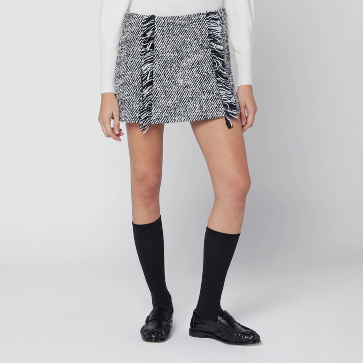 Skirts Durazzi Milano - Black/white patterned wool-blend mini skirt Brand