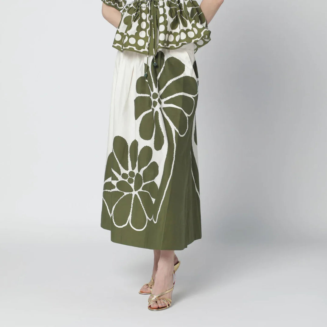FARM Rio - Palermo maxi skirt with green print Brand Skirts