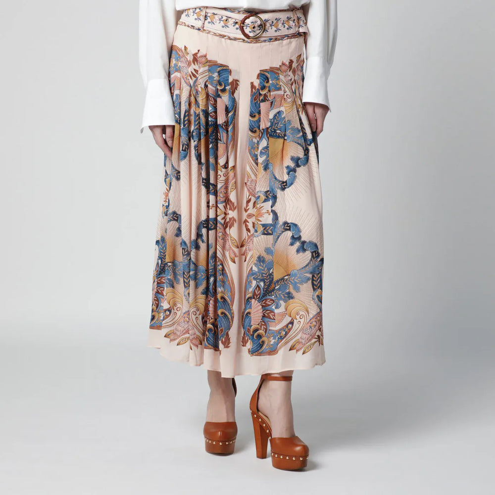 FARM Rio - Pink Sea Garden pleated skirt Brand Skirts XS