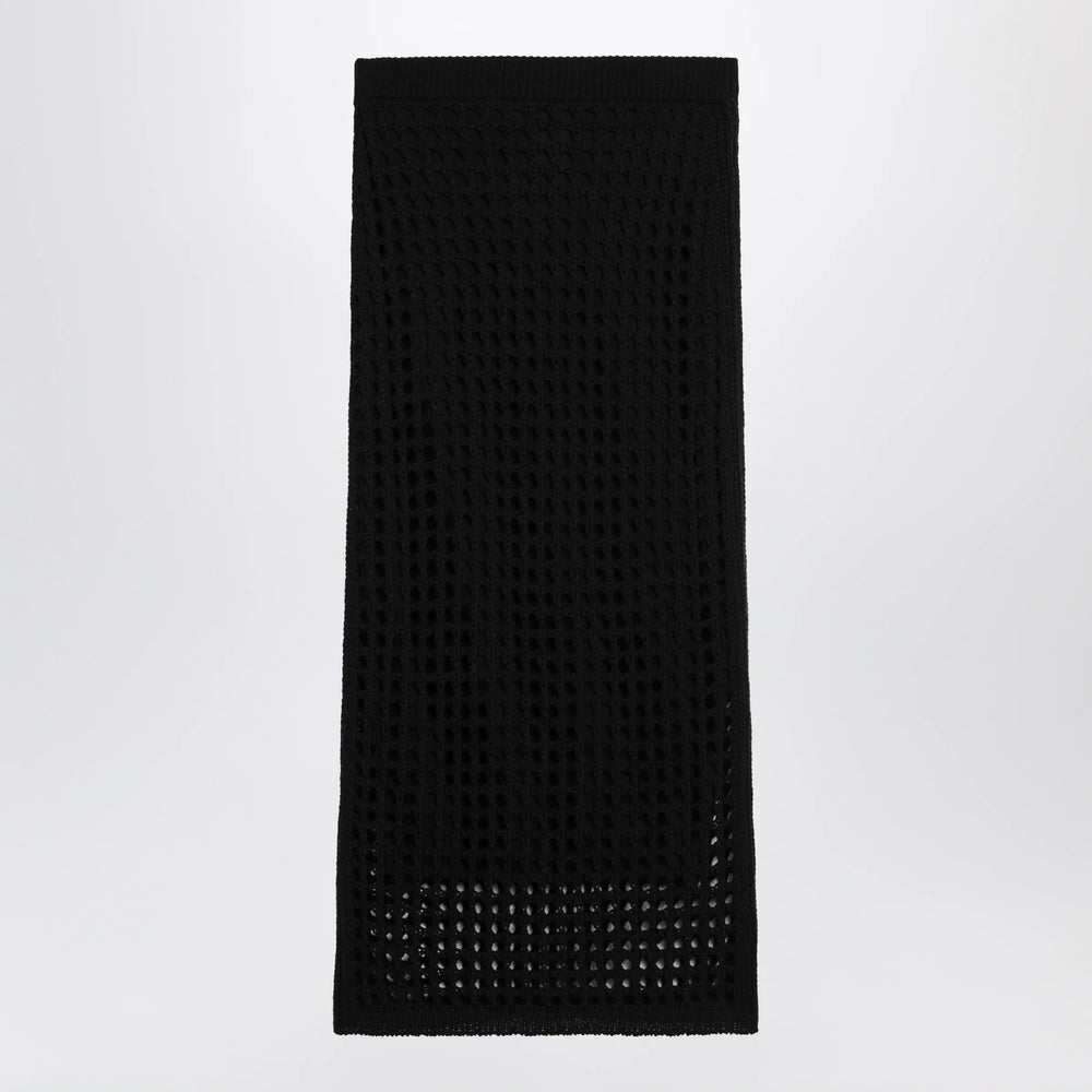 Max Mara - Long sheer net cotton skirt in black Brand Skirts XS