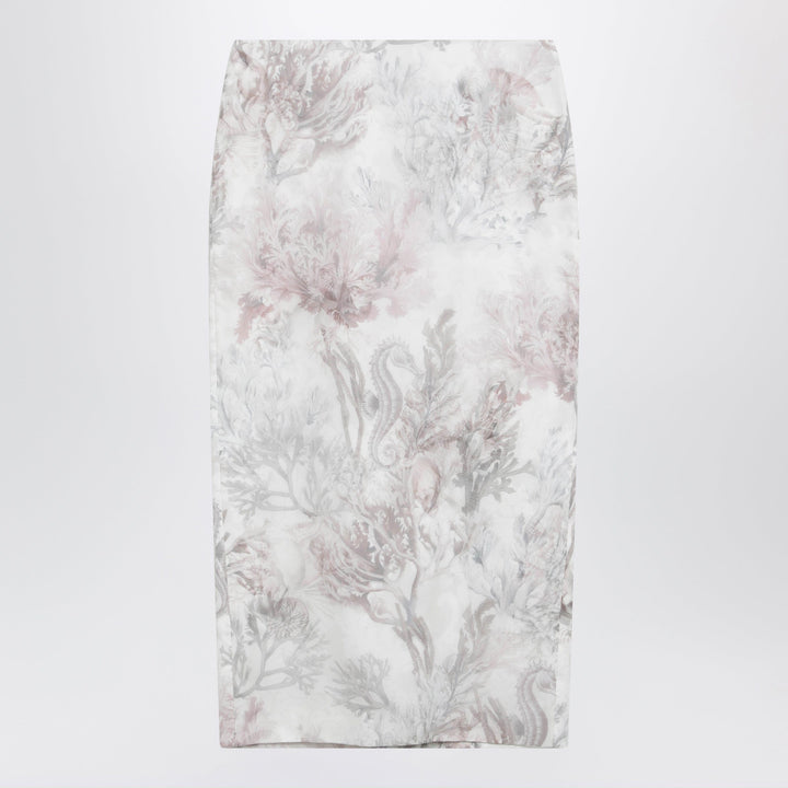 Skirts Max Mara - Pencil skirt in printed gabardine and organza Brand